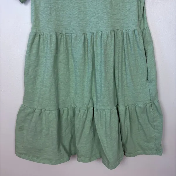 Gap T-Shirt Dress Green Crewneck Short Sleeve Tiered Skirt Side Pockets Size XS - Image 12