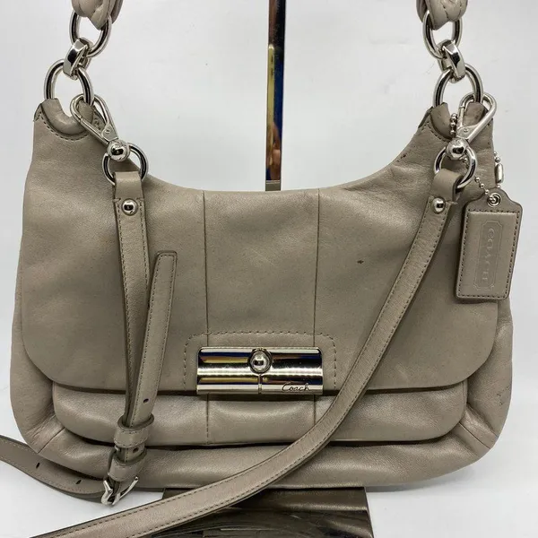 Coach Medium Gray Leather Crossbody Bag/Handbag - Image 3