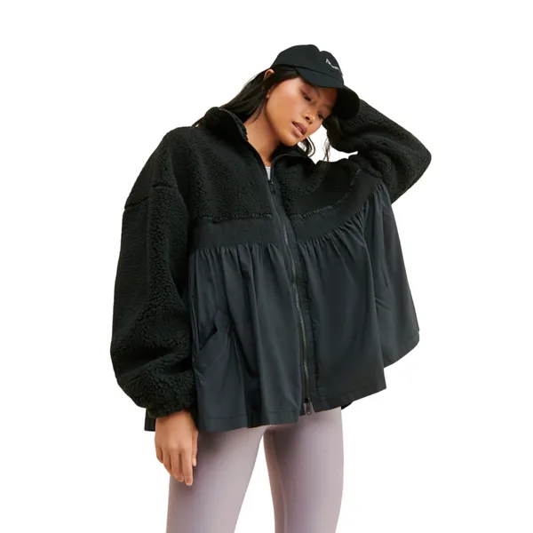 FREE PEOPLE Movement Ain’t She Lovely Mixed Media Fleece Jacket - Image 2