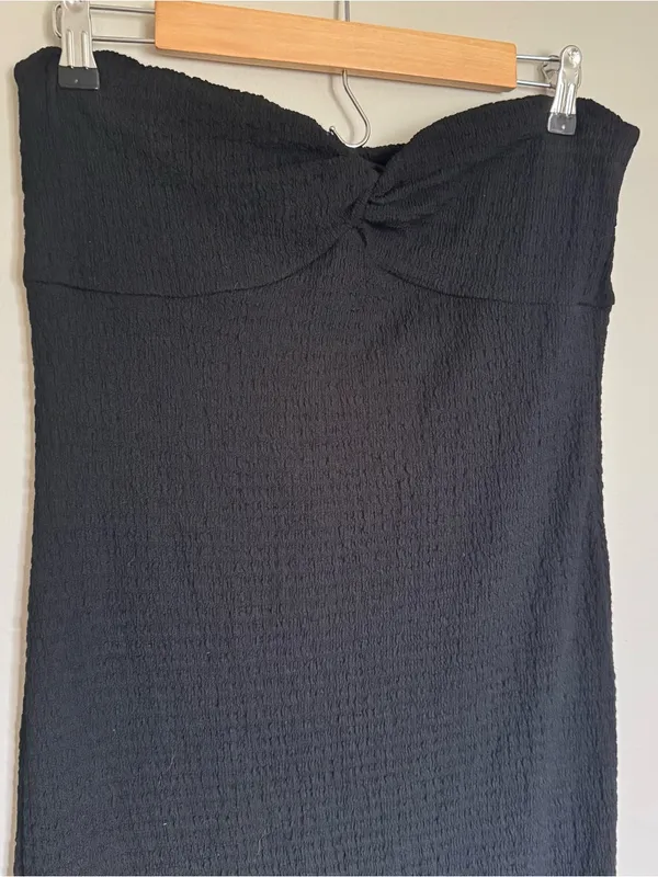 Wild Fable Strapless Twist Detail Knit Tube Midi Bodycon Dress Black Size L - Image 2