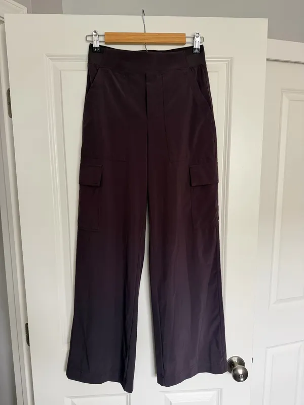 Athleta Brooklyn Heights High Rise Purple Cargo Pants Size 0 - Image 3
