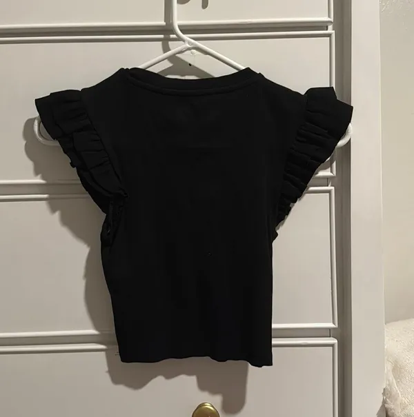 ZARA Black Ruffle Top - Image 2