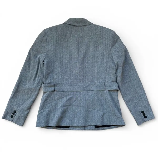 80's Vintage Renfrew Grey Herringbone Tweed Two Piece Blazer and Pants Suit - Image 4