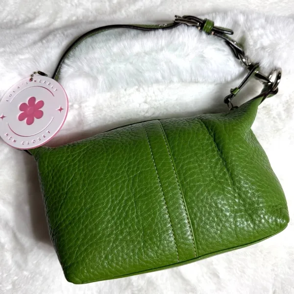 COACH Vintage Y2K EST. 1941 Leatherware Green Mini Shoulder Baguette Bag - Image 2
