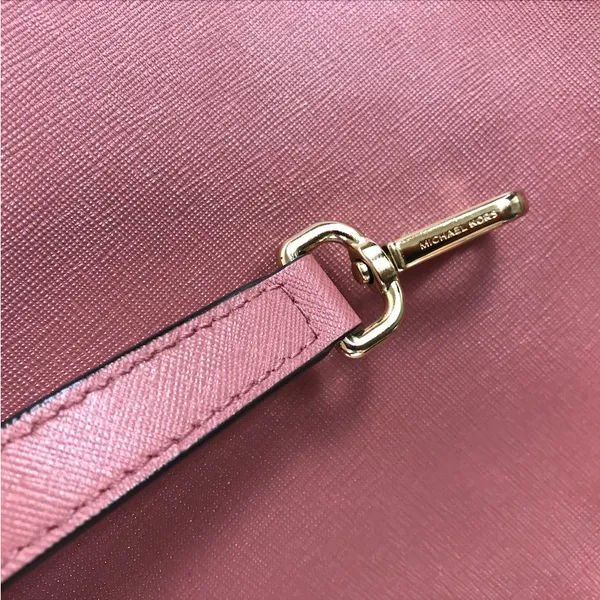 MICHAEL KORS Cindy Dome Satchel Saffiano Leather Bag Pink Classic Elegant Chic - Image 8