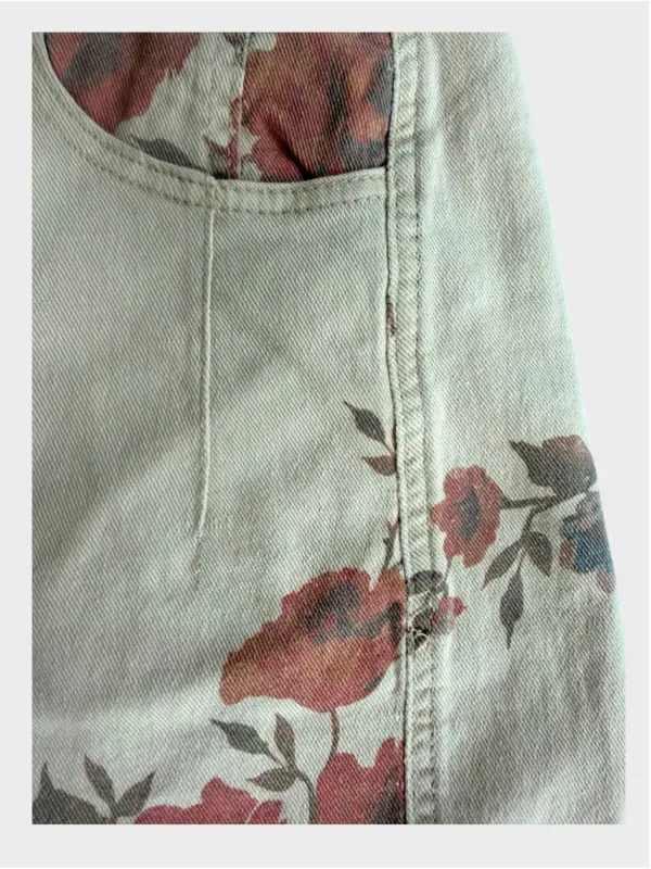 Easel Floral Print Barrel Denim Pants Size M - Image 8