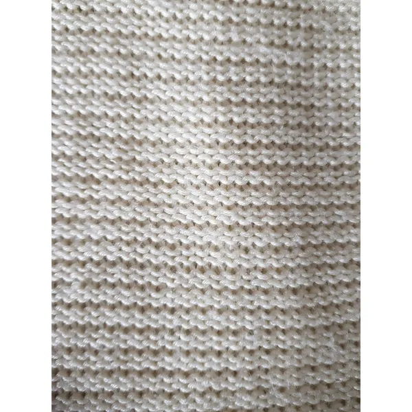 Banana Republic Sweater Wool Blend Small Ivory Knit Pullover Ribbed Waffle Fall - Image 10