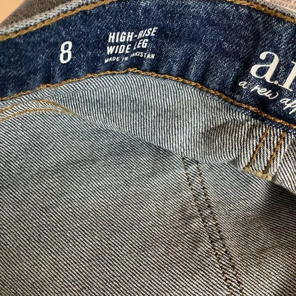 A.N.A. Size 8 Two-Tone High-Rise Wide Leg, Kick Pleat Denim Jeans. New With Tags - Image 5