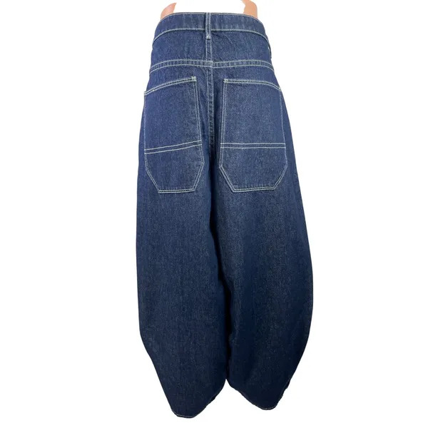 ASOS Women's Blue High Rise Wide Leg Baggy Loose Relaxed Denim Jeans Size 34 - Image 3
