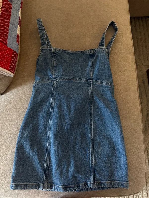 Zara Tie Back Denim Mini Dress - Image 2