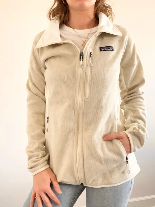 Patagonia Women's Cream Full-Zip Fleece Jacket - Image 4