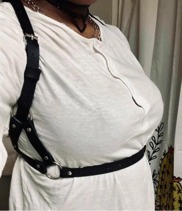 Black Harness Suspender Belt O Ring New - Image 7