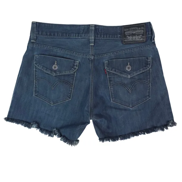 Levis 514 Slim Straight‎ Denim Shorts Women 34x6 Blue Cutoff Raw Hem Casual Y2K - Image 2