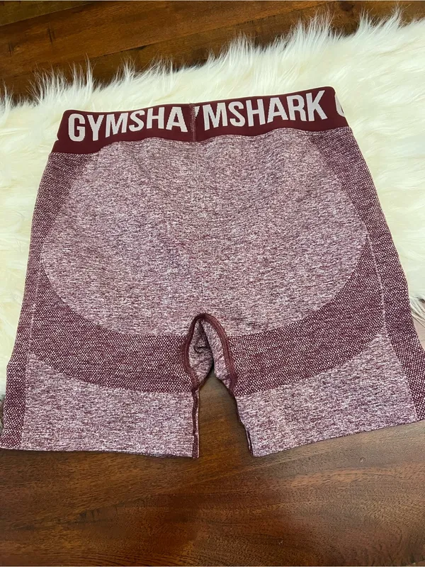 Gymshark Seamless Marl High Waisted Compression Shorts Medium Burgundy Pink - Image 2