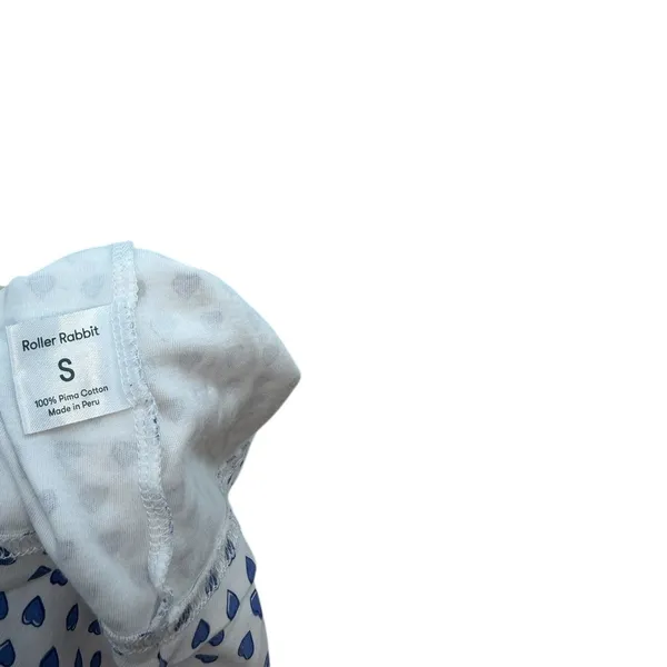 Roller Rabbit Blue Heart‎ Pajama Top Pima Cotton Henley Sleep Shirt Size Small - Image 10