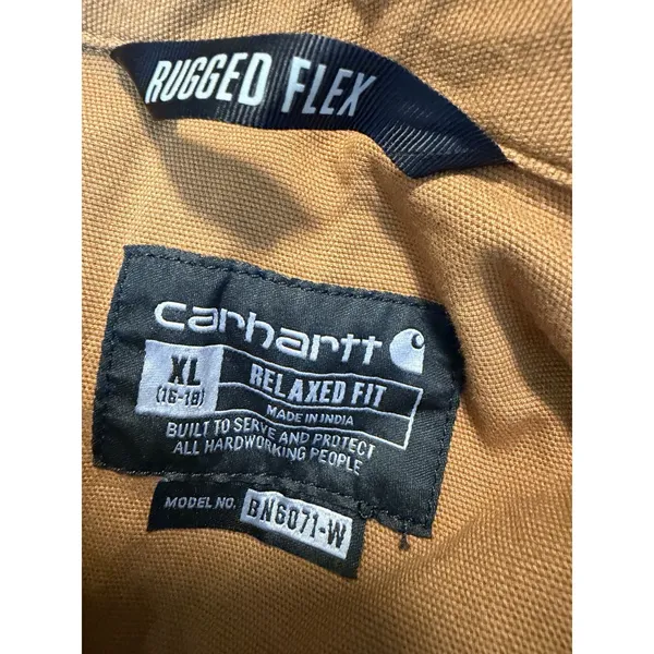 Carhartt Brown Solid Relaxed Fit Coverall Jumpsuit BN6071-W Rugged Flex Canvas - Image 7