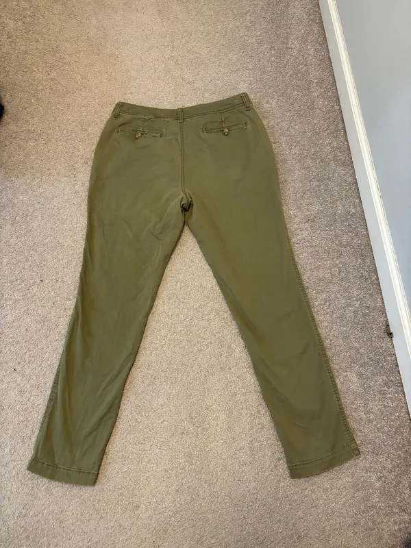 A New Day Olive Green Floral Embroidered Slim Pants - Image 8