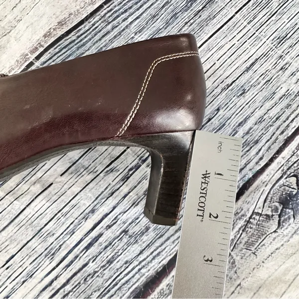 Vintage Paul Green Dark Brown Leather Mid-Heel Dress Shoes - Image 9