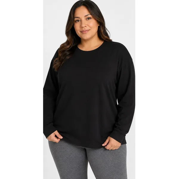 Athletic Works Womens Sweatshirt Size XL Black Fleece Crewneck Relaxed Cozy Fit - Image 6