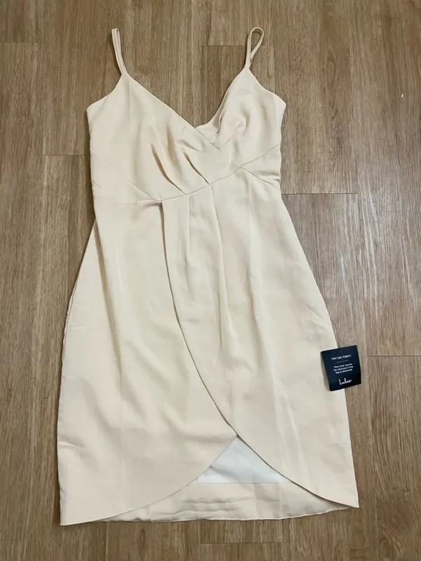 Lulu's Beige Wrap-Front Midi Dress - Image 2