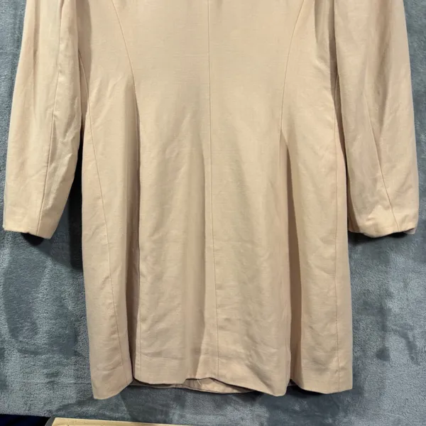 Vintage INC Beige Double Breasted Pure New Wool Trench Coat Size 10, Leopard - Image 13