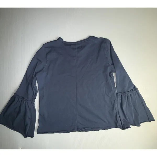 Abercrombie Women's Bell Ruffle Sleeve‎ Crop Top Blue Size XS - Image 6