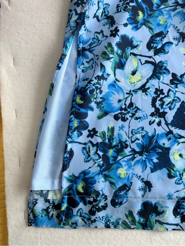Tahari Light Blue Floral Button-Front Long Sleeve Midi Dress - Image 12