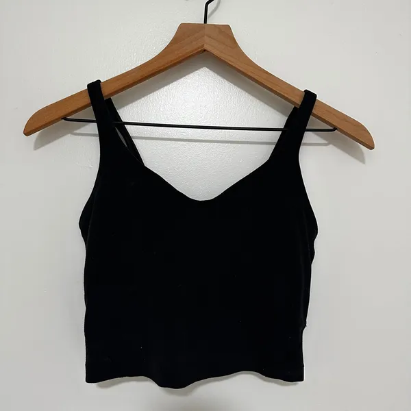 Lululemon | Women's Black Nulu Align Cropped Built In Bra Tank Top , Siz 4 - Image 2