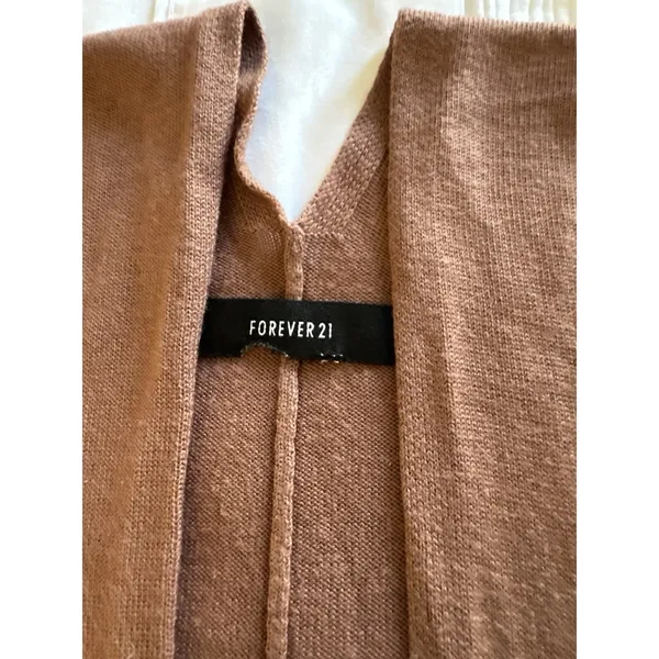Forever 21 Poncho Open Front Fringe Boho Earthy Gilmore Girls Preppy Brown Fall - Image 6