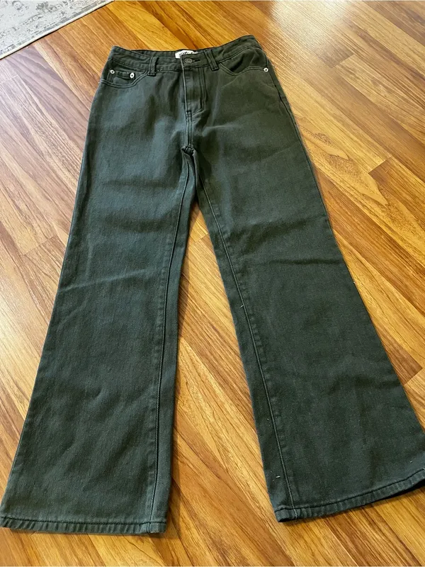 Listicle Olive Green Wide-Leg High-Rise Jeans - Image 2