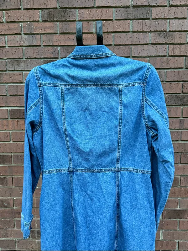 Frye Western Denim Dress Womens Large Blue Country Cowgirl Button Front Mini EUC - Image 8