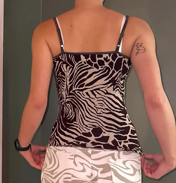 Y2K Unbranded Brown and beige zebra print tank top - Image 2