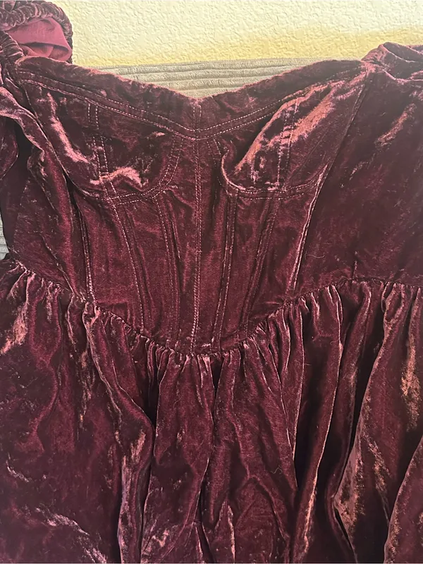 Altar'd State Velvet‎ Sweetheart Mini Dress - Dark Purple - Image 3