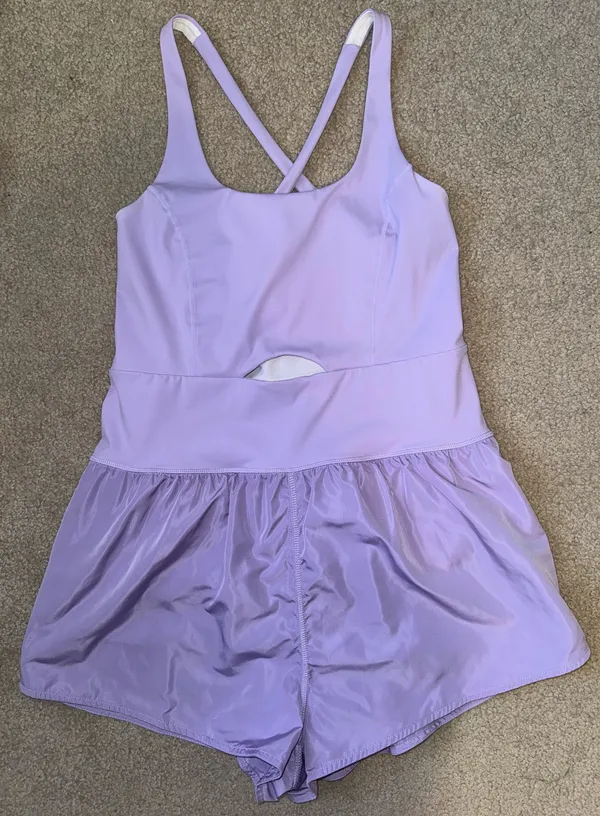 Romp around town TCEC purple cutout athletic romper from hazel & olive boutique - Image 4