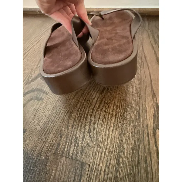 Reformation Eden Platform Flip Flop Espresso Brown Leather Suede Sz 9 NEW $228 - Image 10