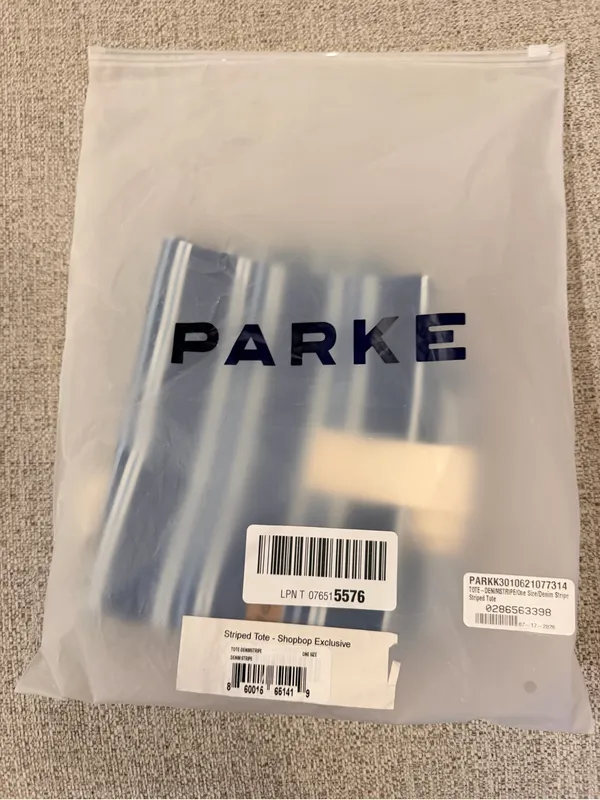 NIB Parke x Shopbop denim stripe tote bag limited edition sold out style - Image 7