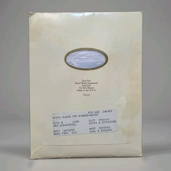 Victoria’s Secret White Lycra Sheer Opaque Brief Pantyhose 1992 Vintage New - Image 3