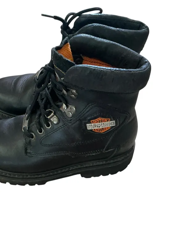 Vtg 90s Harley Davidson motorcycle riding boots women’s black leather grunge - Image 3