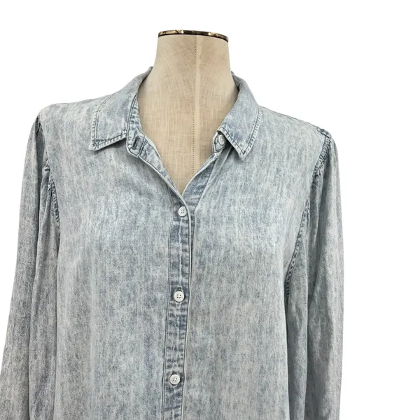 Rails Adele Shirt Dress Long Sleeve Light Acid‎ Wash Denim Blue Size XXL - Image 4