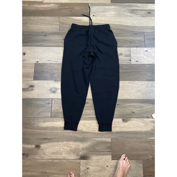 Zenana Black Fleece‑Lined Sweatpants Cotton Blend Size L Athleisure High Rise - Image 9