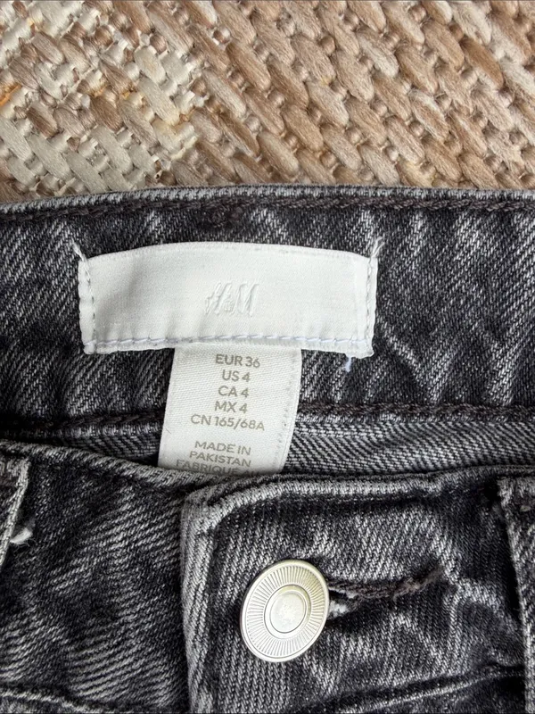 H&M High-Rise Straight Leg Gray Women's Jeans - Image 2