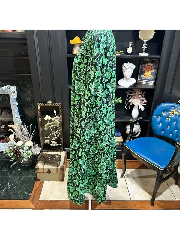 Tuckernuck Pink City Prints Green Floral Mid Length Dress Size Small - Image 6