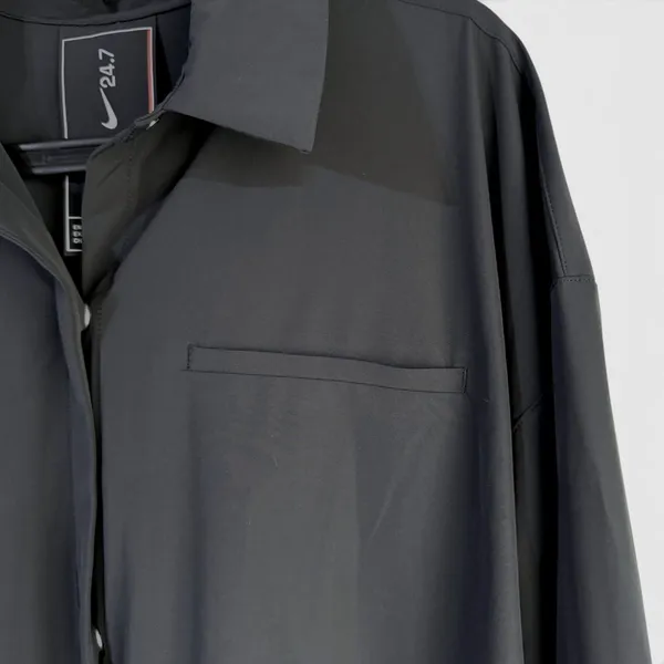 Nike 24.7 Dri-FIT Women's Oversized Button Down Woven Shirt Black NWT Size Large - Image 7