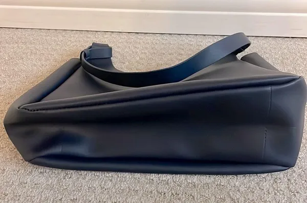 Neiman Marcus Navy Blue Faux Leather Shoulder Bag - Image 5