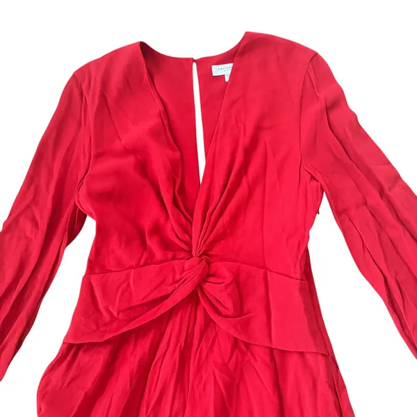 NEW Equipment Twist Front Midi Dress Red-Orange - Image 7