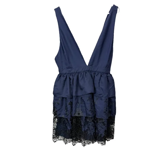 NWT Lovers + Friends‎ Revolve Navy Blue Cleo Lace Mini Dress Size MEDIUM - Image 4