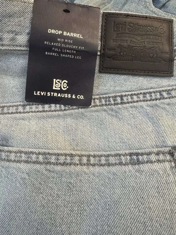 New Levi's 25x31 Blue Label Women's Drop Barrel Jeans Aqua Marine Japanese - Image 8