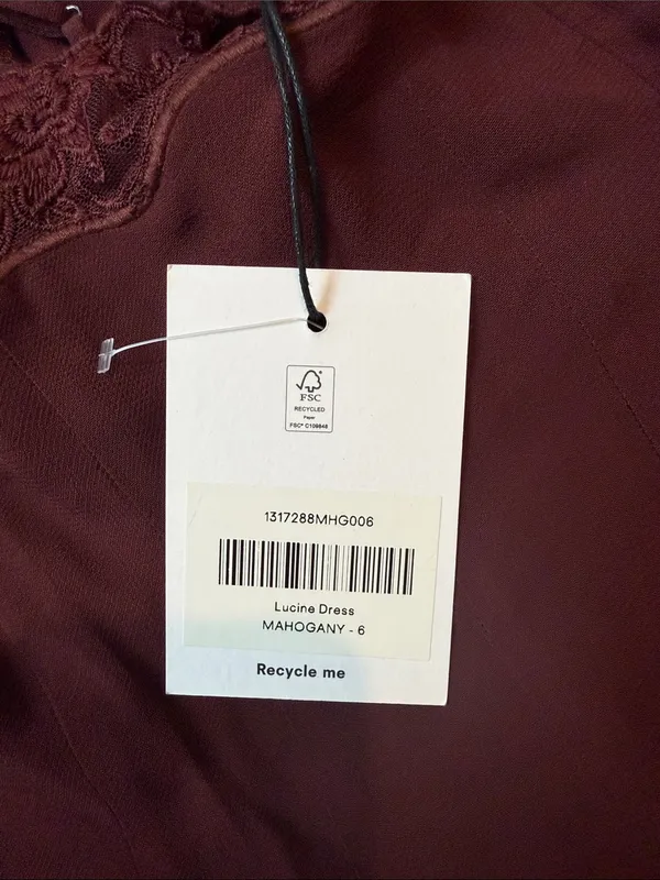 NWT Reformation Lucine Dress in Mahogany Size 6 - Image 5