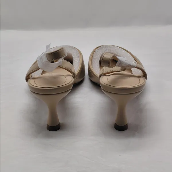 Journee Womens Heels 9.5 Taupe Slingback Kitten Heel Wedding Guest Party Pumps - Image 6