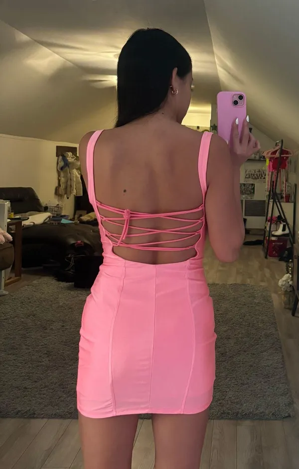 Lucy in the Sky Pink Mini Dress - Image 2